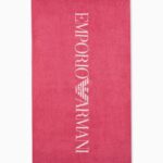 TELO MARE EMPORIO ARMANI IN SPUGNA LEGGERA LOGATO COLOR ROSA