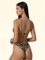 COSTUME DONNA EFFEK A TRIANGOLO LEOPARDATO CON BRETELLINE IN PASSAMANERIA - immagine 2