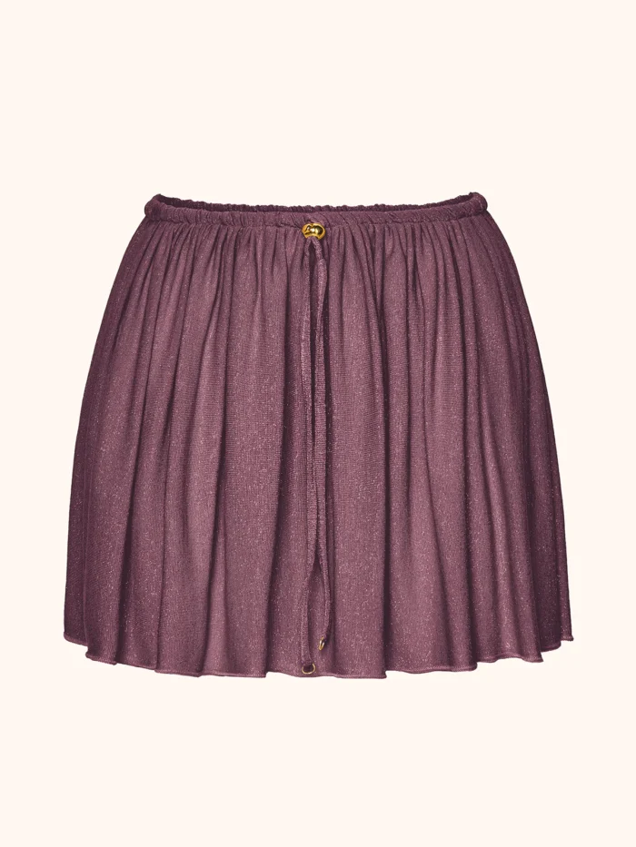 GONNA ME FUI IN LUREX VIOLA CON ELASTICO E COULISSE IN VITA - immagine 3