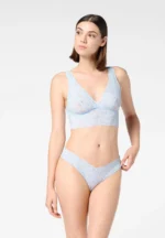 TOP BRALETTE IN PIZZO OROBLU COLOR AZZURRINO, NERA E BIANCA NON IMBOTTITA - immagine 3