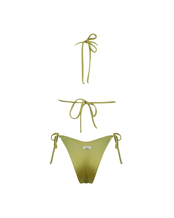 COSTUME DONNA MATINEE TRIANGOLO LYCRA LUCIDA VERDE - immagine 4