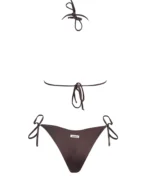 COSTUME DONNA MATINEE TRIANGOLO KATE LYCRA LUCIDA MARRONE - immagine 4