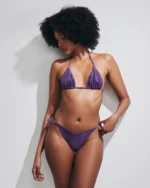 COSTUME DONNA MATINEE A TRIANGOLO IN TESSUTO LUREX COLOR VIOLA - immagine 3