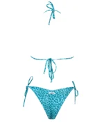 COSTUME DONNA MATINEE TRIANGOLO KATE FANTASIA LEOPARDATA COLOR CERULEO - immagine 4