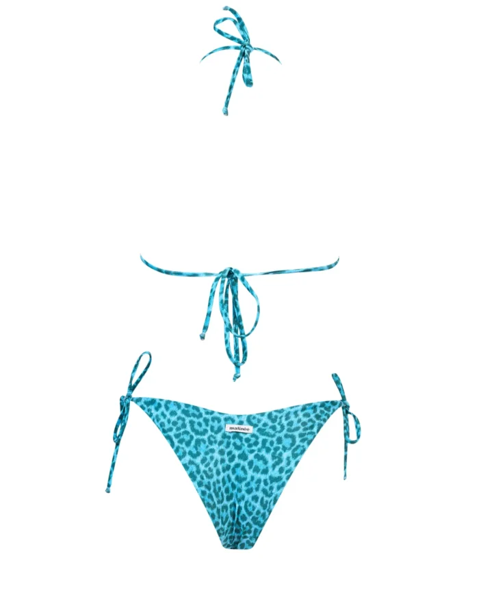 COSTUME DONNA MATINEE TRIANGOLO KATE FANTASIA LEOPARDATA COLOR CERULEO - immagine 4