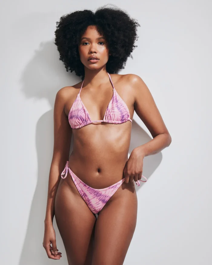 COSTUME DONNA MATINEE TRIANGOLO TESSUTO LUREX COLORE TIE DYE ROSA - immagine 2