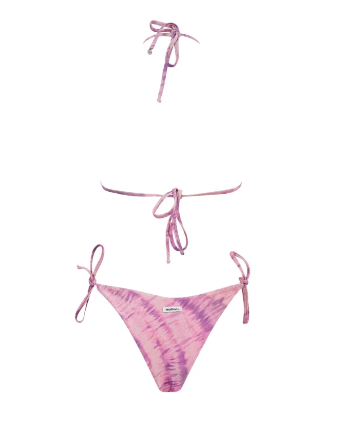 COSTUME DONNA MATINEE TRIANGOLO TESSUTO LUREX COLORE TIE DYE ROSA - immagine 4