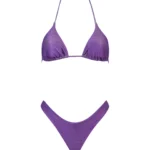 COSTUME DONNA MATINEE A DUE PEZZI DELLA STAGIONE ESTATE 2026. TRIANGOLO KATE A COSTINE IN LUREX COLOR VIOLA