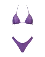 COSTUME DONNA MATINEE A DUE PEZZI DELLA STAGIONE ESTATE 2026. TRIANGOLO KATE A COSTINE IN LUREX COLOR VIOLA