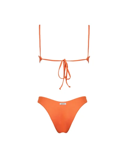 COSTUME DONNA MATINEE A DUE PEZZI DELLA STAGIONE ESTATE 2026. TOP CON IMBOTTITURA ESTRAIBILE NEL TESSUTO KRISTALL COLOR ARANCIO