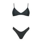 COSTUME DONNA MATINEE A DUE PEZZI DELLA STAGIONE ESTATE 2026. TOP CON IMBOTTITURA ESTRAIBILE NEL TESSUTO KRISTALL COLOR NERO