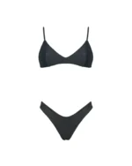 COSTUME DONNA MATINEE A DUE PEZZI DELLA STAGIONE ESTATE 2026. TOP CON IMBOTTITURA ESTRAIBILE NEL TESSUTO KRISTALL COLOR NERO