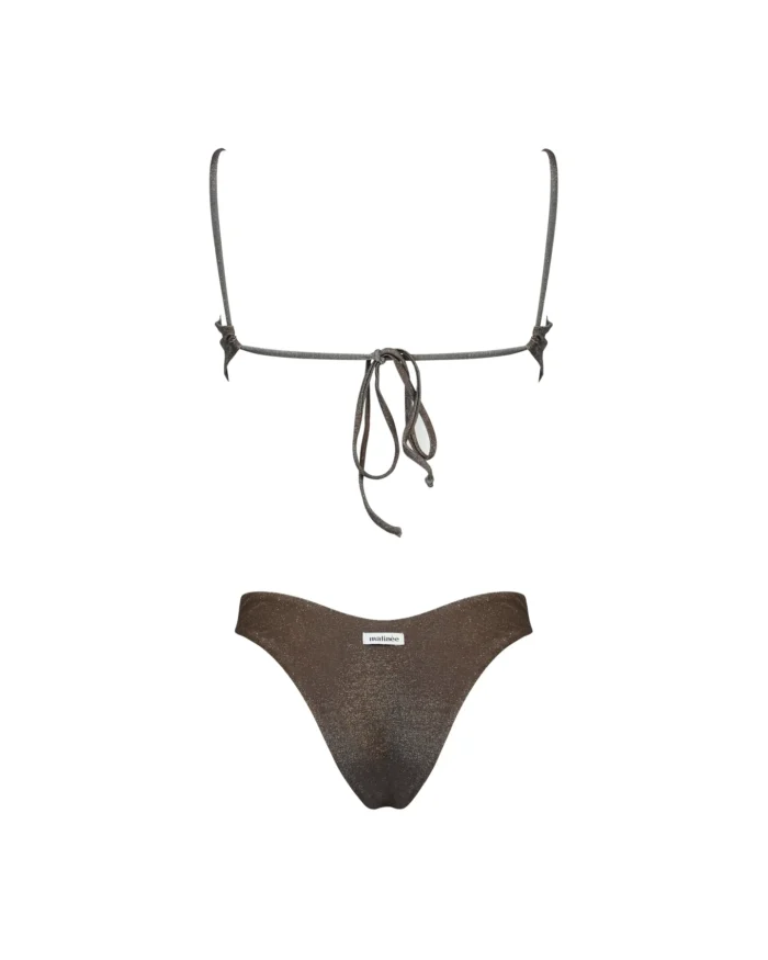COSTUME DONNA MATINEE TOP IN TESSUTO LUREX MARRONE - immagine 3