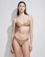 COSTUME DONNA MATINEE TOP NEL TESSUTO IN LUREX COLOR ORO - immagine 2