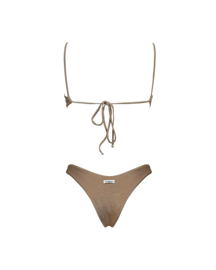 COSTUME DONNA MATINEE TOP NEL TESSUTO IN LUREX COLOR ORO - immagine 3