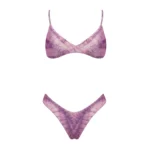 COSTUME DONNA MATINEE A DUE PEZZI DELLA STAGIONE ESTATE 2026. TOP IN TESSUTO LUREX NEL COLORE TIE DYE ROSA