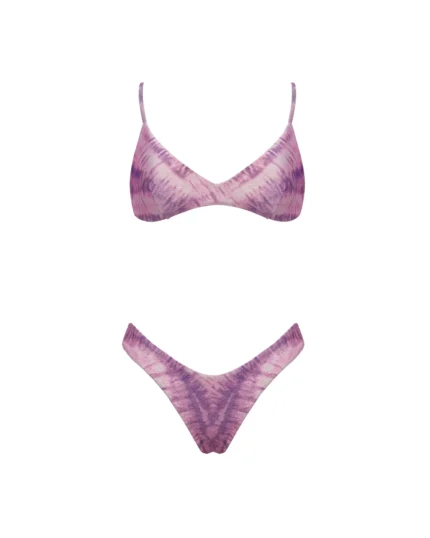 COSTUME DONNA MATINEE A DUE PEZZI DELLA STAGIONE ESTATE 2026. TOP IN TESSUTO LUREX NEL COLORE TIE DYE ROSA