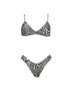 COSTUME DONNA MATINEE A DUE PEZZI DELLA STAGIONE ESTATE 2026. TOP IN TESSUTO LUREX NEL COLORE ZEBRATO BIANCO