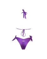 COSTUME DONNA MATINEE TRIANGOLO ALTO CON DETTAGLIO TRA LE COPPE LYCRA LUCIDA VIOLA - immagine 3