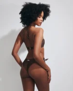 COSTUME DONNA MATINEE FASCIA/TOP TESSUTO A COSTINE IN LUREC MARRONE - immagine 3