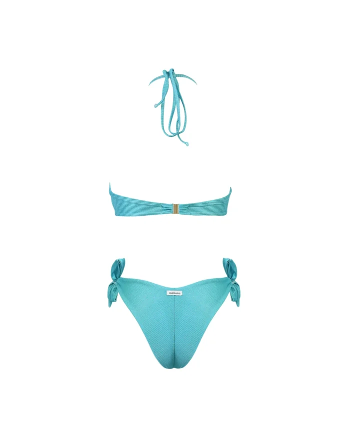 COSTUME DONNA MATINEE FASCIA/TOP IN TESSUTO COSTINE LUREX AZZURRO - immagine 4