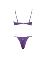 COSTUME DONNA MATINEE TOP CON FORO IN TESSUTO A COSTINE LUREX VIOLA - immagine 3