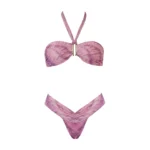 COSTUME DONNA MATINEE A DUE PEZZI DELLA STAGIONE ESTATE 2026. FASCIA IN TESSUTO LUREX FANTASIA DIE TYE ROSA