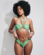 COSTUME DONNA MATINEE FASCIA IN TESSUTO LUREX FANTASIA TIE DYE VERDE - immagine 2