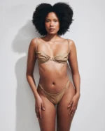 COSTUME DONNA MATINEE BALCONCINO SENZA IMBOTTITURA CON FERRETTO IN TESSUTO LUREX ORO - immagine 2