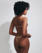 COSTUME DONNA MATINEE BALCONCINO SENZA IMBOTTITURA CON FERRETTO IN TESSUTO LUREX ORO - immagine 3