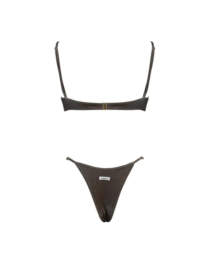 COSTUME DONNA MATINEE A DUE PEZZI DELLA STAGIONE ESTATE 2026. NON IMBOTTITO CON FERRETTO IN TESSUTO LUREX MARRONE