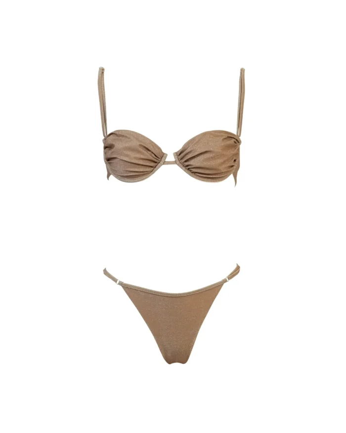 COSTUME DONNA MATINEE A DUE PEZZI DELLA STAGIONE ESTATE 2026. NON IMBOTTITO CON FERRETTO IN TESSUTO LUREX ORO