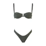 COSTUME DONNA MATINEE A DUE PEZZI DELLA STAGIONE ESTATE 2026. NON IMBOTTITO CON FERRETTO IN TESSUTO PIZZO VERDE