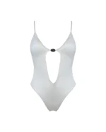 COSTUME DONNA MATINEE INTERO DELLA COLLEZIONE ESTATE 2026. DETTAGLIO TRA LE COPPE. TESSUTO LYCRA LUCIDO BIANCO