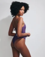 COSTUME DONNA MATINEE INTERO IN TESSUTO LUREX VIOLA - immagine 3