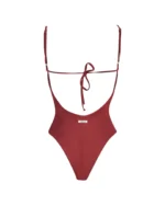 COSTUME DONNA MATINEE INTERO CON SCOLLO DRITTO IN LYCRA LUCIDA VINO - immagine 3