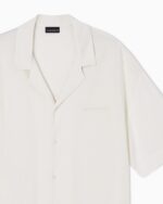 CAMICIA UOMO EMPORIO ARMANI MISTO LINO BIANCO MEZZA MANICA - immagine 2