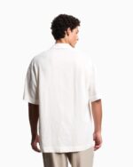 CAMICIA UOMO EMPORIO ARMANI MISTO LINO BIANCO MEZZA MANICA - immagine 4