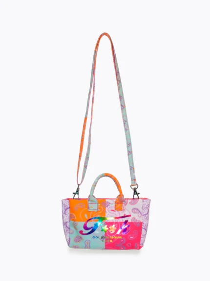 MINI BAG BIMBA EFFEK DELLA STAGIONE ESTATE 2026 IN FANTASIA PAISLEY COLORATA CON TRACOLLA