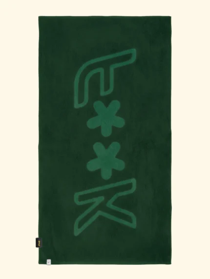 TELO MARE EFFEK IN SPUGNA LEGGERA DELLA COLLEZIONE ESTATE 2026 IN TINTA UNITA COLOR VERDE SCURO