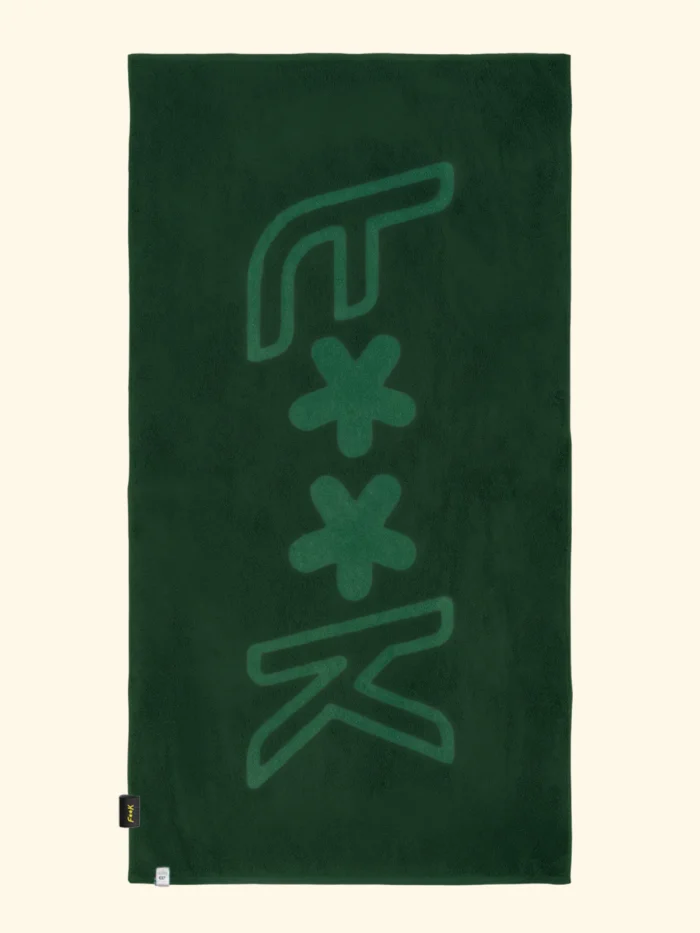 TELO MARE EFFEK IN SPUGNA LEGGERA DELLA COLLEZIONE ESTATE 2026 IN TINTA UNITA COLOR VERDE SCURO