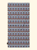 TELO MARE EFFEK IN MICROFIBRA DELLA COLLEZIONE ESTATE 2026. FANTASIA TURCHESE E COCCIO SU BASE PANNA