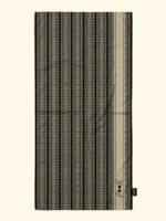 TELO MARE EFFEK IN MICROFIBRA DELLA COLLEZIONE ESTATE 2026. FANTASIA TRIBALE PANNA SU BASE NERA