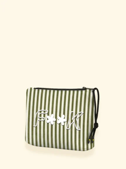 POCHETTE IN NEOPRENE EFFEK DELLA STAGIONE ESTATE 2026. A RIGHINE PANNE E VERDE MILITARE