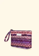 POCHETTE EFFEK IN TELA FANTASIA DAI COLORI LILLA, ROSA, VIOLA E BORDEAUX - immagine 2