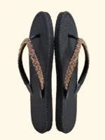 INFRADITO DONNA EFFEK IN GOMMA NERA CON PERLINE COLORATE - immagine 3