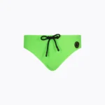 COSTUME BIMBO EFFEK DELLA STAGIONE ESTATE 2026. SLIP A TINTA UNITA COLOR VERDE FLUO