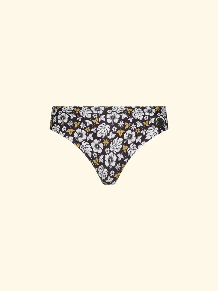 COSTUME UOMO EFFEK SLIP A FANTASIA FIORI BEIGE SU BASE NERA - immagine 3