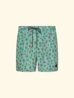 COSTUME UOMO EFFEK PANTALONCINO A RIGHINE BIANCHE E VERDI CON TARTARUGHINE FUCSIA - immagine 3