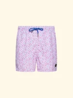 COSTUME UOMO EFFEK A PANTALONCINO BASE BIANACA CON MINI FIORELLINI LILLA - immagine 3